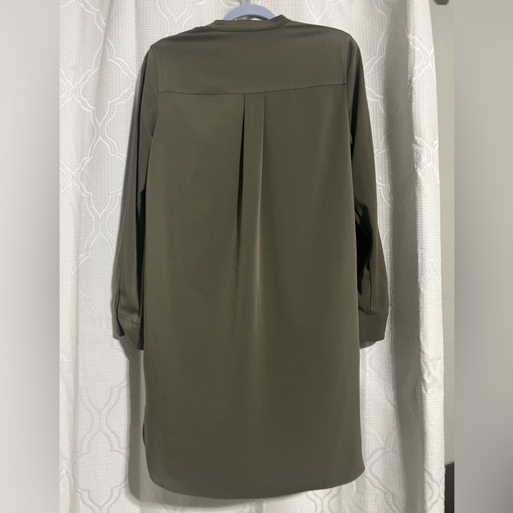 Bcbgeneration Olive Button-Down High-Low Shirt Dr… - image 5